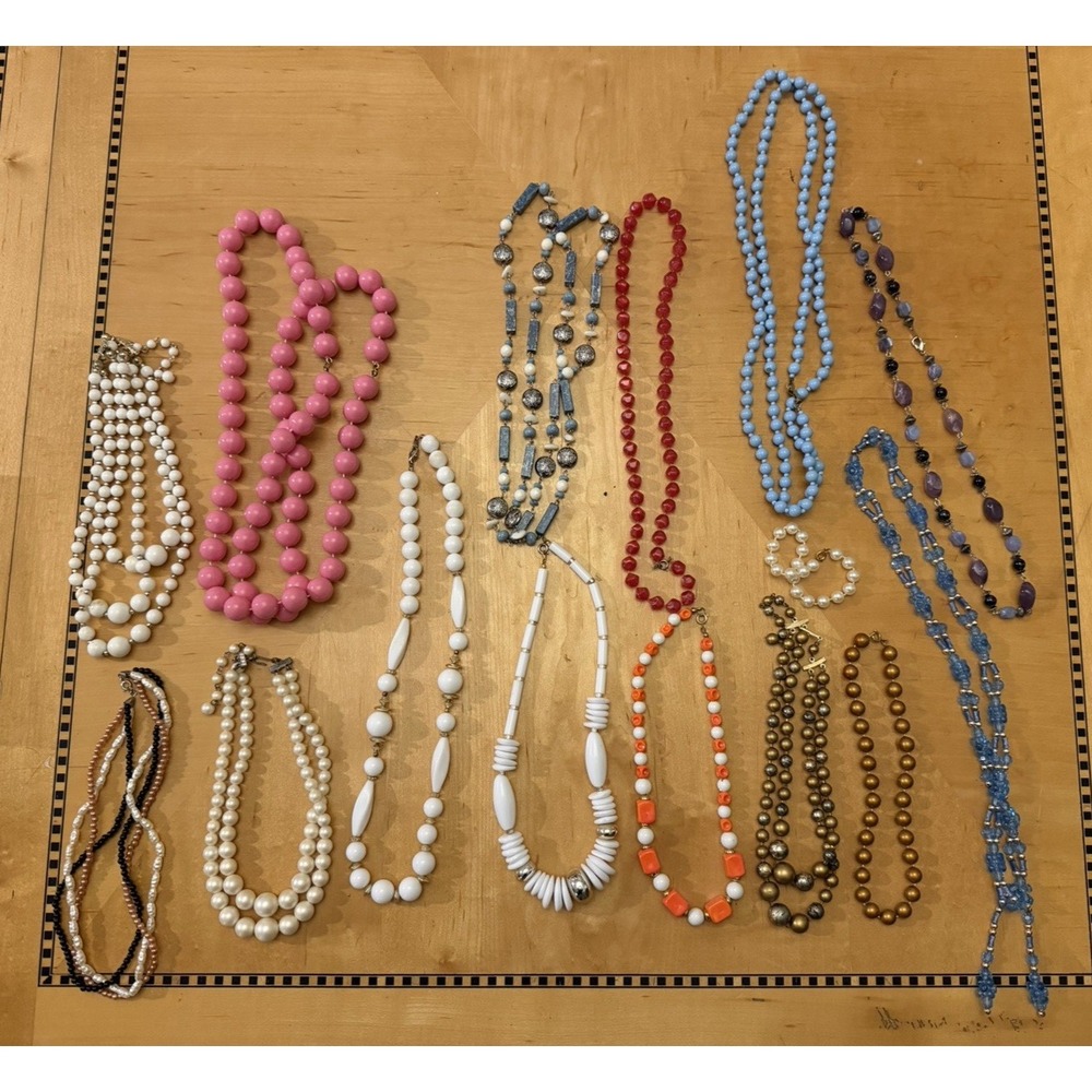 Lot of 15 Vintage Beaded Necklaces